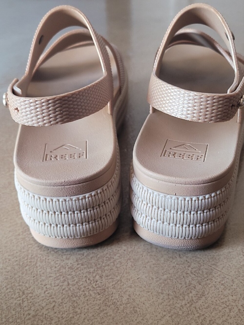 REEF Water Vista Higher Waterproof Platform Sandal Tan / Nude / Beige - Picture 4 of 8